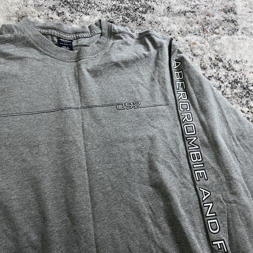 Abercrombie & Fitch Vintage Y2K Longsleeve Men's Shirt Size Medium Gray